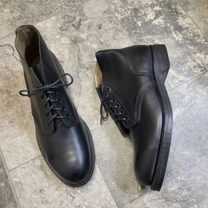 US Military Vintage 1979 Steel Toe Flight Deck Parade Boots Black Leather 10 R